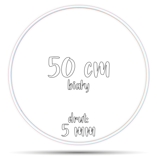 Obręcz metalowa BIAŁA 50 cm 5 mm  GRUBY DRUT do łapaczy snów, koło do makramy