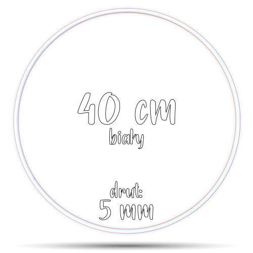 Obręcz metalowa BIAŁA 40 cm 5 mm  GRUBY DRUT do łapaczy snów, koło do makramy