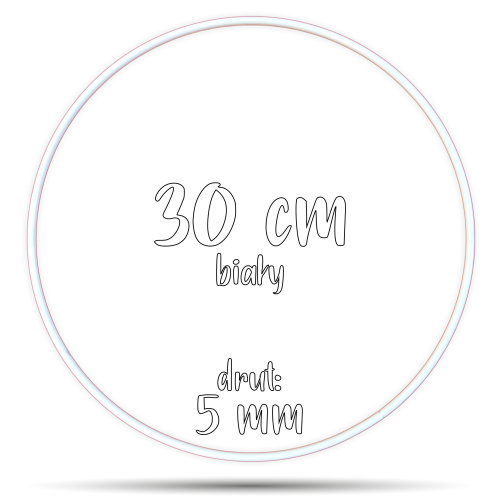 Obręcz metalowa BIAŁA 30 cm 5 mm  GRUBY DRUT do łapaczy snów, koło do makramy