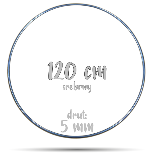 Obręcz metalowa Srebrna 120 cm 5 mm  GRUBY DRUT do łapaczy snów, koło do makramy
