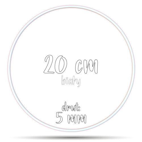 Obręcz metalowa BIAŁA 20 cm 5 mm  GRUBY DRUT do łapaczy snów, koło do makramy 