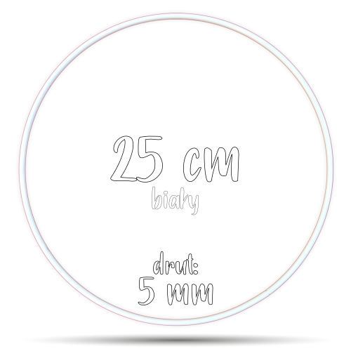 Obręcz metalowa BIAŁA 25 cm 5 mm  GRUBY DRUT do łapaczy snów, koło do makramy  