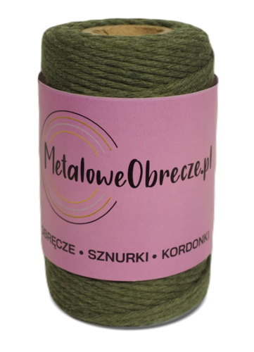 Sznurek bawełniany khaki 2 mm / 60 m