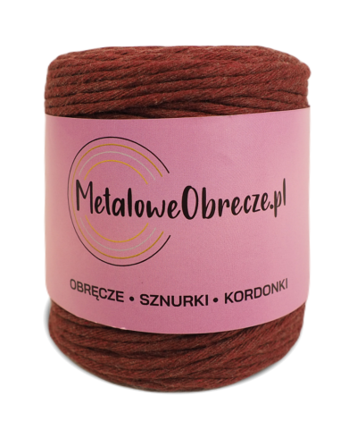 Sznurek bawełniany bordowy 3 mm / 100 m