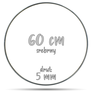 Obręcz metalowa SREBRNA 60 cm 5 mm  GRUBY DRUT do łapaczy snów, koło do makramy