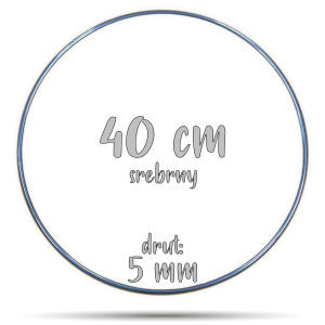Obręcz metalowa SREBRNA 40 cm 5 mm  GRUBY DRUT do łapaczy snów, koło do makramy
