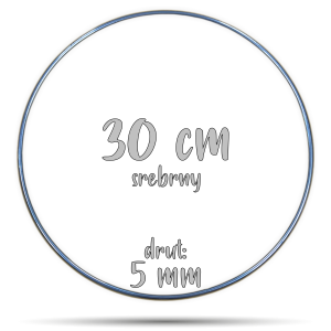 Obręcz metalowa SREBRNA 30 cm 5 mm  GRUBY DRUT do łapaczy snów, koło do makramy