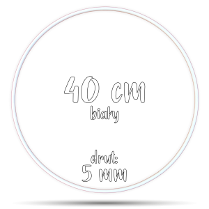 Obręcz metalowa BIAŁA 40 cm 5 mm  GRUBY DRUT do łapaczy snów, koło do makramy