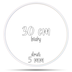 Obręcz metalowa BIAŁA 30 cm 5 mm  GRUBY DRUT do łapaczy snów, koło do makramy