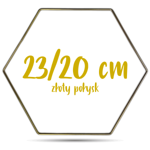Obręcz heksagon złoty w połysku 23/20 cm