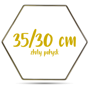 Obręcz heksagon złoty w połysku 35/30 cm