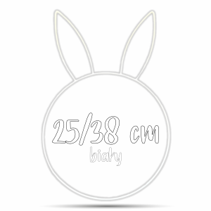 Obręcz królik zając WIELKANOCNY biały 25/38 cm